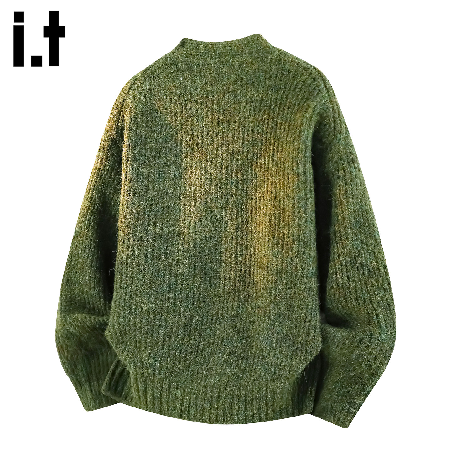 it :5cm/FIVECM复古绿色开衫毛衣男秋冬慵懒风简约休闲针织外套,淘宝优惠券,粉丝福利购,淘宝优惠卷