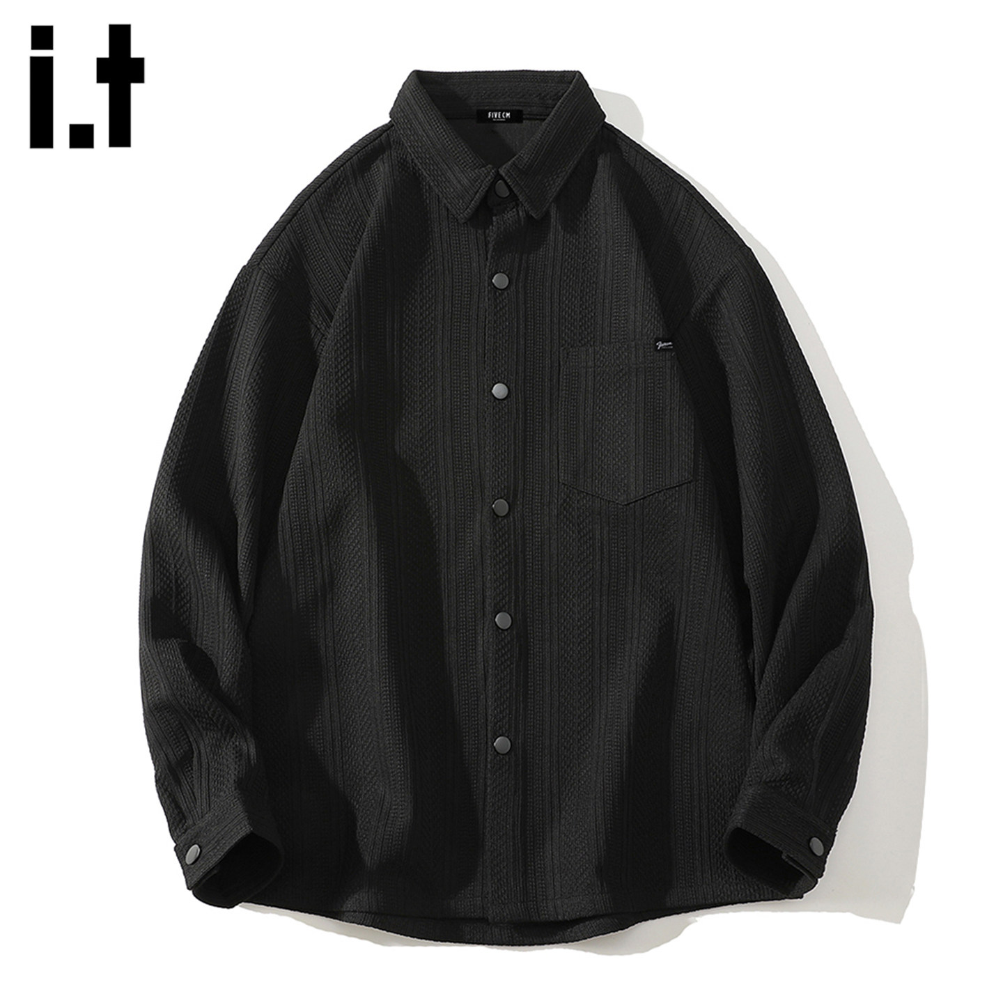 it :5cm/FIVECM日系复古针织衫男秋季潮牌设计感宽松休闲长袖衬衫,淘宝优惠券,粉丝福利购,淘宝优惠卷