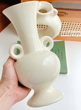 法式ins花瓶摆件客厅插花陶瓷水培鲜花2024新款高级感餐桌面艺术