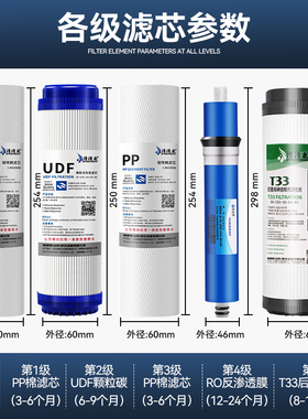 净水器滤芯通用家用全套三级10寸直径6厘米pp棉活性炭五级净水机