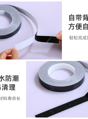 亮黑色美缝贴条天花石膏线美边线自粘柜门背景墙装饰条防水贴纸