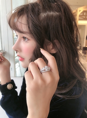 高定仿真钻石高碳钻女皇冠戒指
