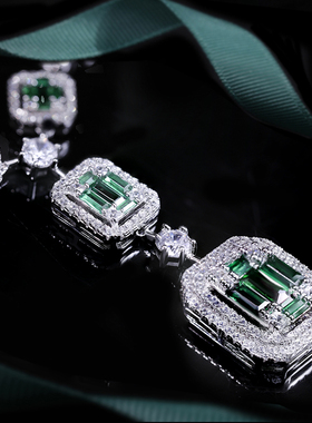 项链奢华晚宴会莫桑钻仿真祖母绿