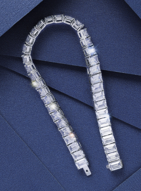 高级感进口仿真925女祖母绿手链