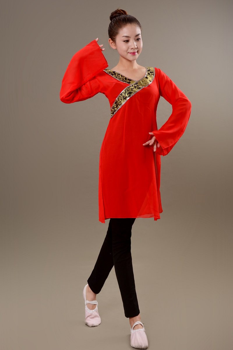 雪纺汉唐古典舞蹈民族课堂练功服 芭缇蝶民族服装/舞台装