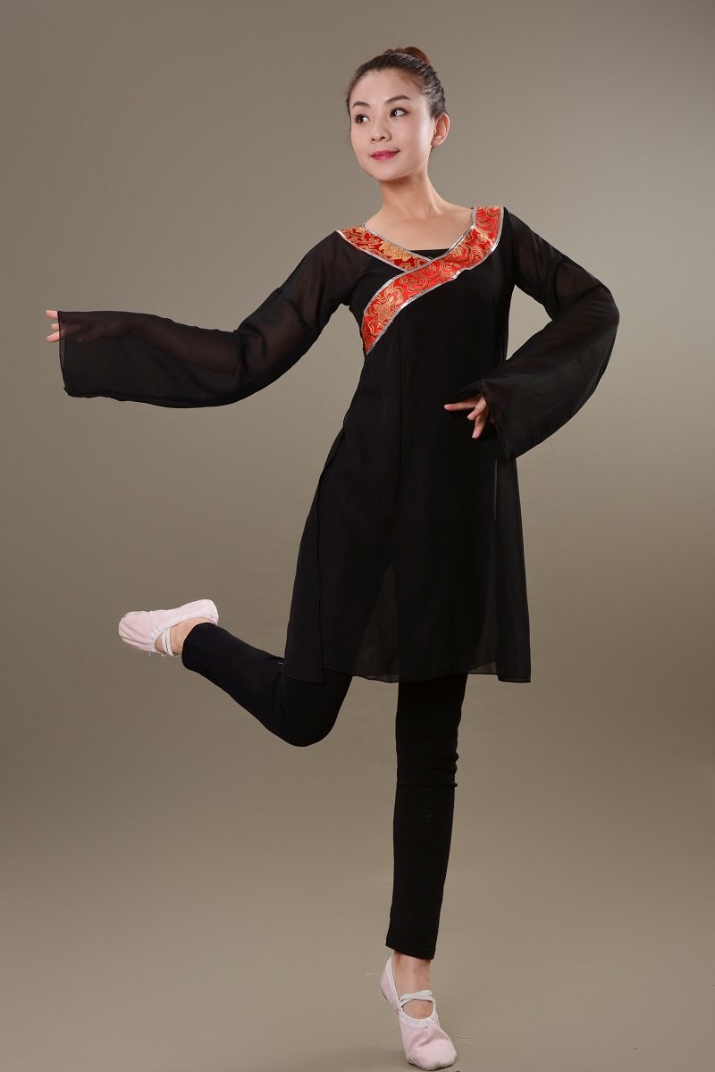 雪纺汉唐古典舞蹈民族课堂练功服 芭缇蝶民族服装/舞台装