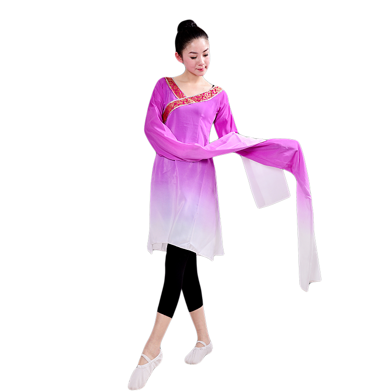 古装长袖女古典舞演出汉唐水袖汉服 芭缇蝶民族服装/舞台装