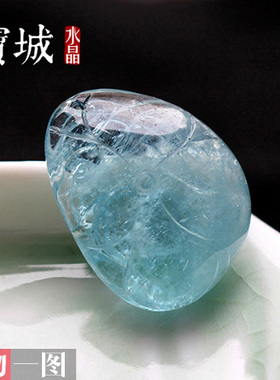 一物一图雕刻水晶饰品配件海蓝宝