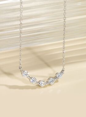 925银D色VVS莫桑石锁骨项链