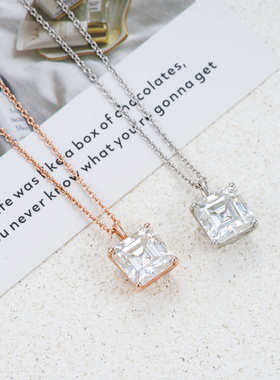 简约925银4.5CTD莫桑钻锁骨链