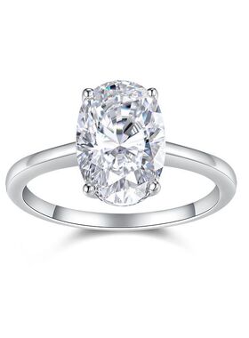 轻奢D色莫桑钻925银不掉色指环