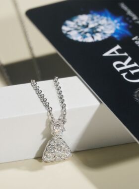 925银D色VVS莫桑石锁骨项链