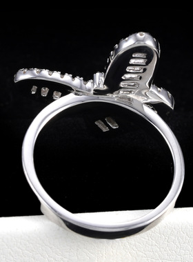 S925银莫桑钻蝴蝶情侣戒指