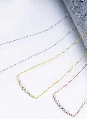 S925银镶D色莫桑钻项链火彩