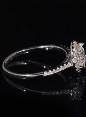 S925银四爪莫桑钻戒指VVS求婚
