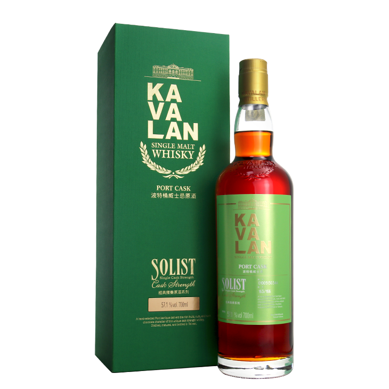 中国台湾 KAVALAN噶玛兰经典独奏波特桶单一麦芽威士忌洋酒700ml-图3