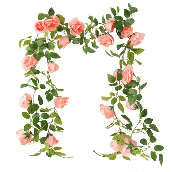 Simulated rose vine wall hanging twining fake flowers living room decoration