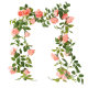 Simulated rose vine wall hanging twining fake flowers living room decoration