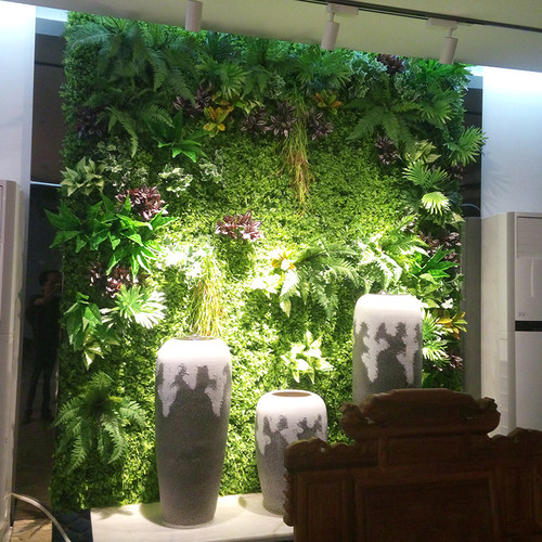 仿真植物墙配饰绿植墙配件波斯叶仿草壁挂室内绿色背景墙阳台装饰 - 图1