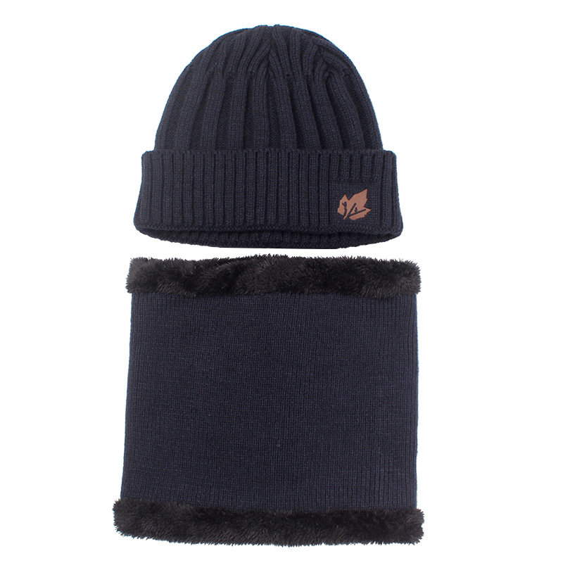 帽子男冬季保暖毛线帽针织套头帽冬天男士围脖套帽加厚包头帽骑车