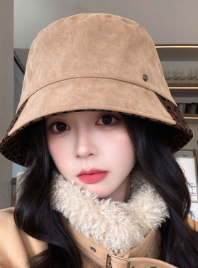 复古麂皮绒帽子女秋冬季新款女帽