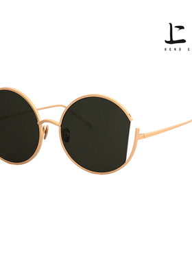 上野英国LINDAFARROW圆形墨镜