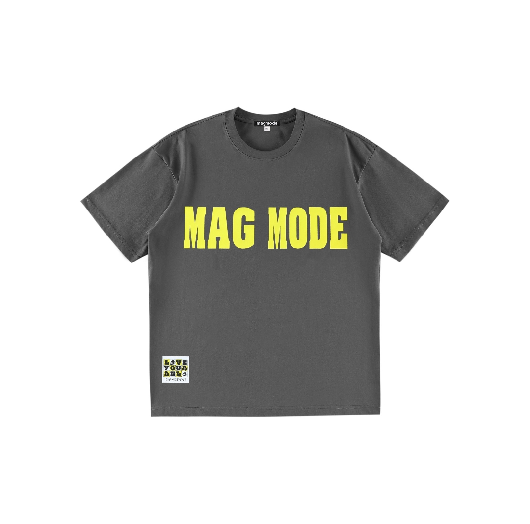 magmode名堂美式休闲字母logo印花宽松圆领短袖T恤男女同款 - 图0