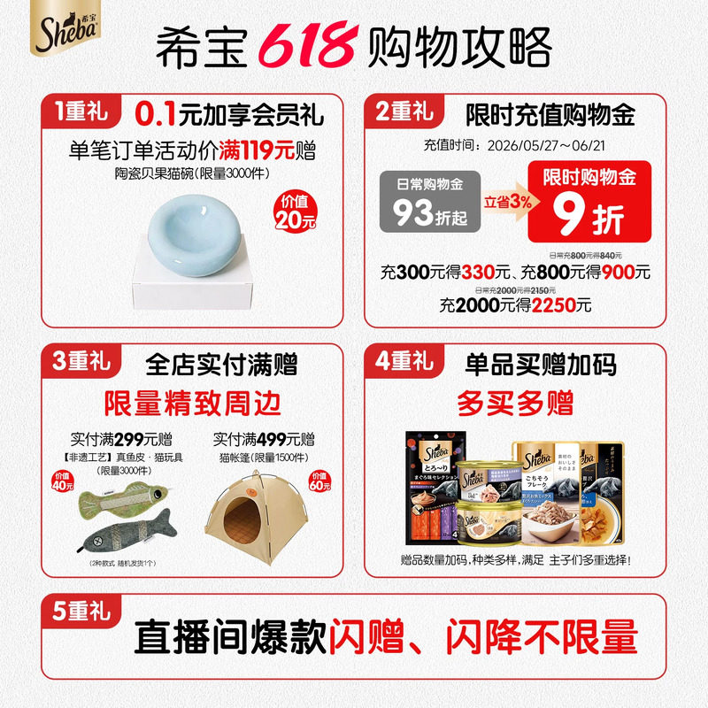 sheba希宝旗舰店全价三拼冻干猫粮成幼猫营养增肥猫主食官方正品