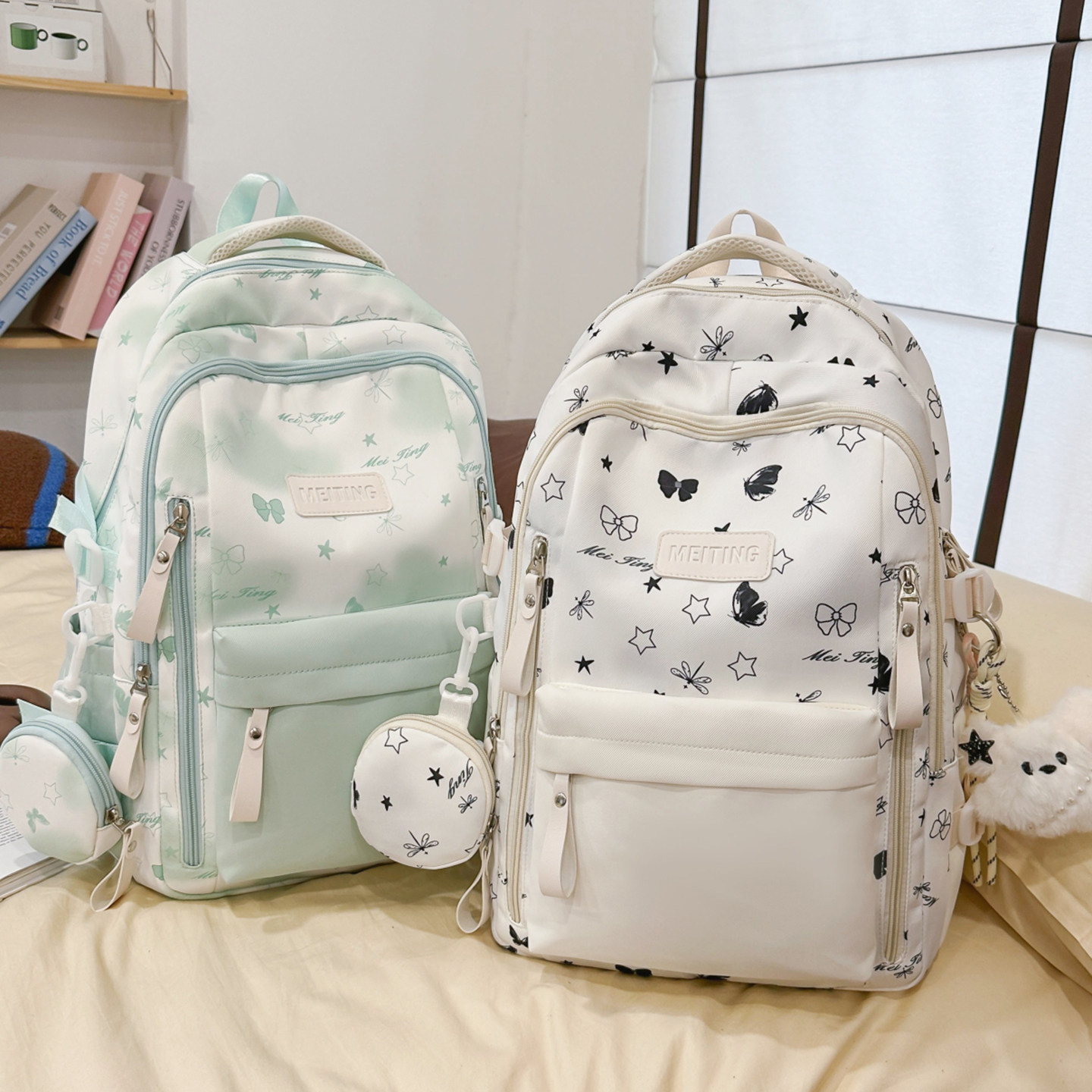 初中生书包女生小学生2025新款大容量高中生可爱轻便护脊旅行背包,淘宝优惠券,粉丝福利购,淘宝优惠卷