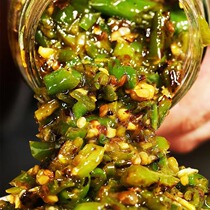 Charcoal grilled peppers sauce chili sauce Chongqing farmhouse tiger leather green pepper sauce mixed with rice sauce