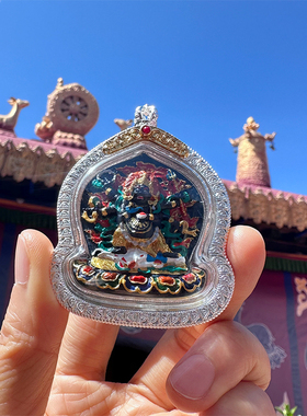 西藏手工古法彩绘药善泥擦擦吊坠