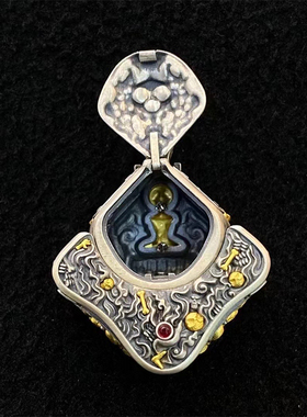 S925纯银镶嵌文殊大威德吊坠