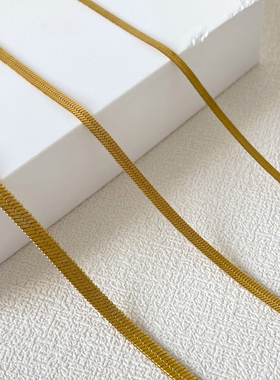 升级版不褪色扁平蛇骨链