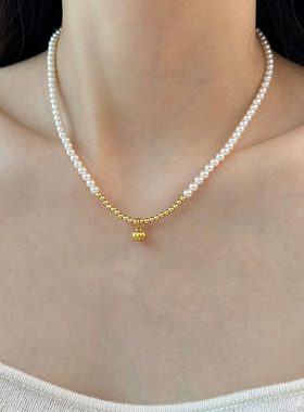 夏日南瓜小配件珍珠项链