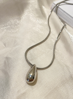 银色水滴蛇骨链冷淡高级感项链