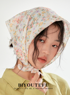 文艺棉麻小方巾丝巾女夏