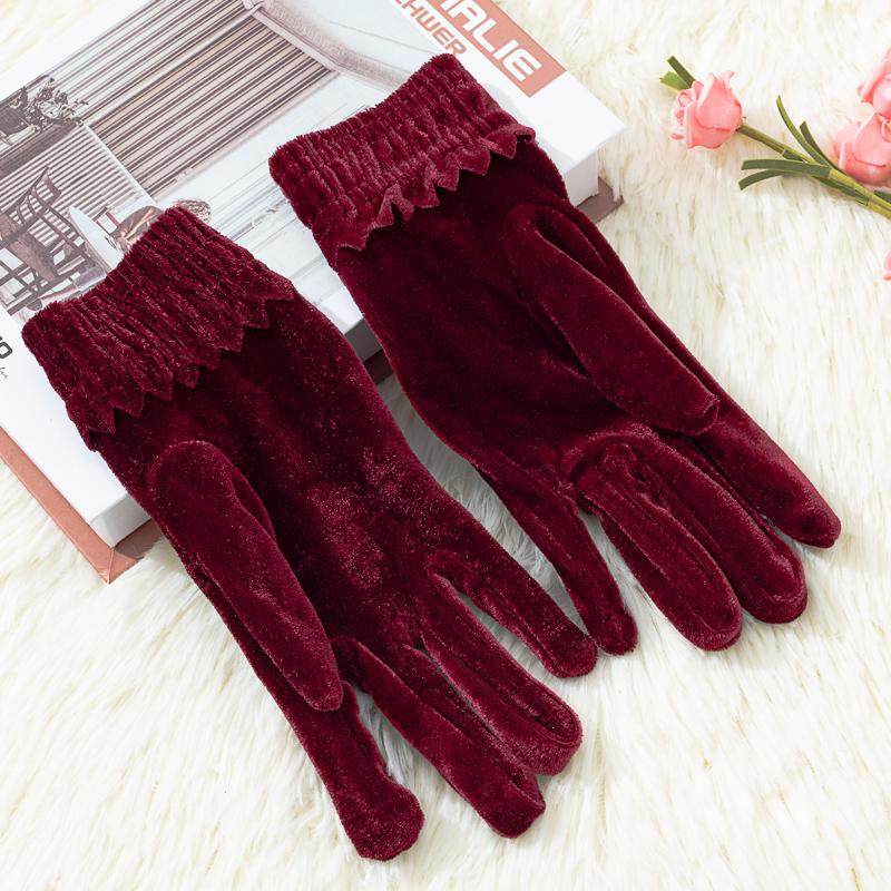 金丝绒保暖手套薄款防寒风耐冻骑行开车户外跳广场舞蹈女士秋冬季,淘宝优惠券,粉丝福利购,淘宝优惠卷