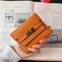 Exploits Pins Small Wallet Woman Short brief Han version Multi-card Folding Buckle Leather Clip Leather Clip Coins Zero Money Clip