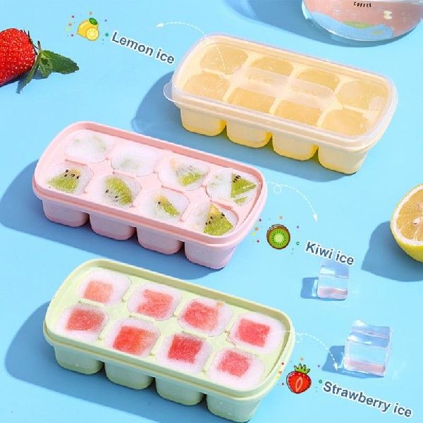 Silicone Ice Cube Mould With DIY Lid 8 Grid Soft Bottom Ice - 图2