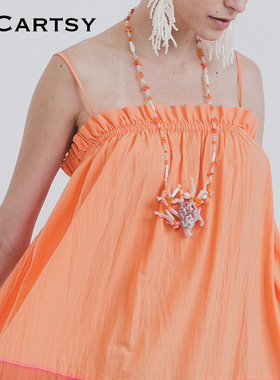 MICartsy珊瑚玻璃女珍珠项链