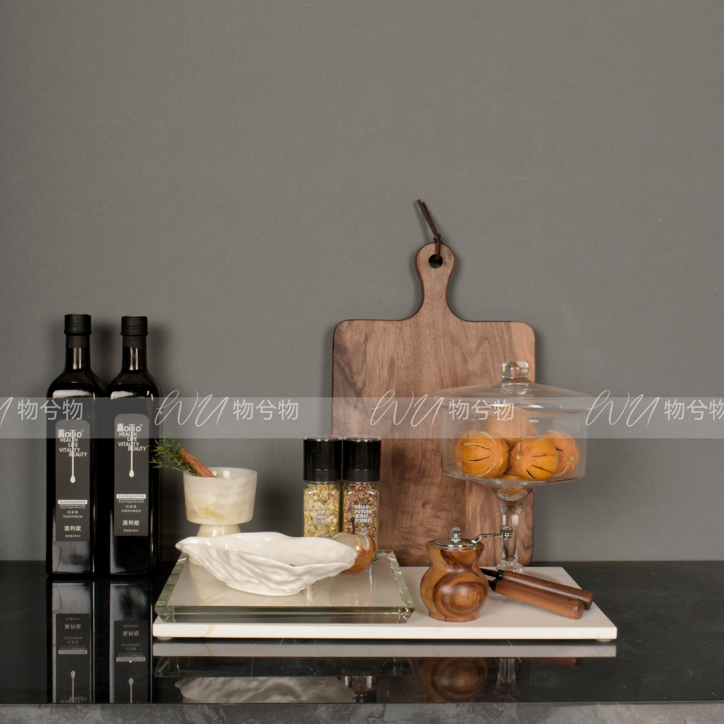 WU物兮物 现代样板间清新厨房台面调味托盘橄榄油下午茶饰品摆件,淘宝优惠券,粉丝福利购,淘宝优惠卷
