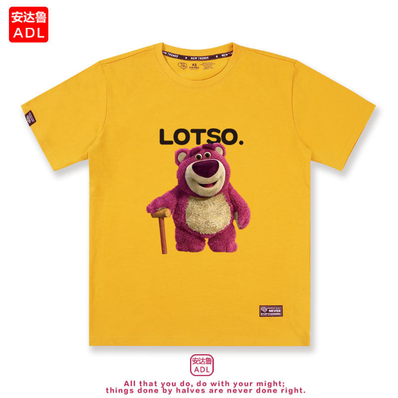 t恤欧美玩具总动员联名短袖草莓熊 安达鲁T恤