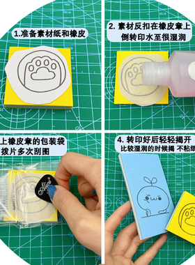 【速发】橡皮章素材转印水珂比雅洗甲水胶板转印纸洗甲水油墨清洗