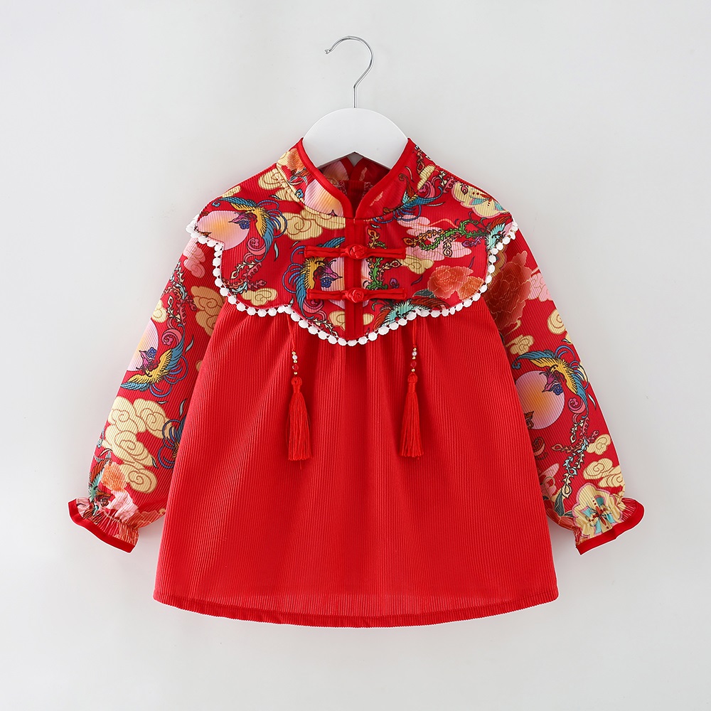 Baby girl's thick waterproof and dirt-proof coveralls