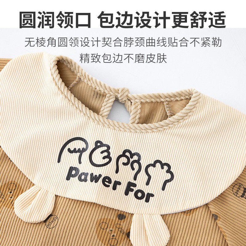 Children's smocks for autumn and winter, foreign-style thickened eating bibs, waterproof and anti-dirty aprons for male and female babies, reverse wear protective clothing