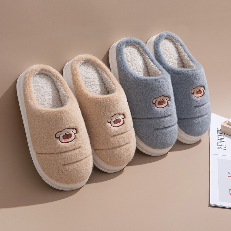 棉拖鞋秋冬季保暖女士居家用情侣厚底防滑男士舒适暖脚毛毛绒拖鞋 - 图2