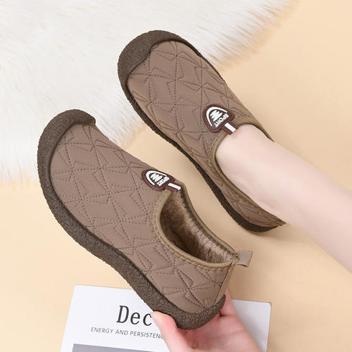 冬季新款老北京棉鞋女2025新款加绒加厚一脚蹬保暖防滑雪地靴棉靴 - 图1