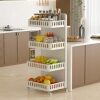 Trolley rack floor-standing multi-layer kitchen mobile storage rack snack rack household baby products hole plate rack