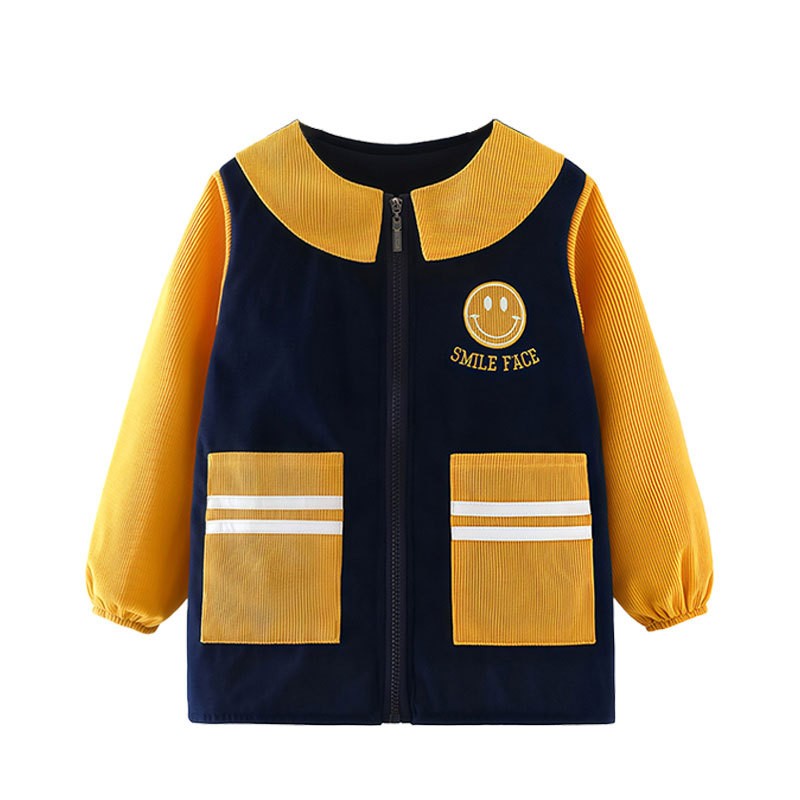 New style baby is wearing a smock, children's extended style waterproof bib for eating, big children's kindergarten eating apron, waterproof