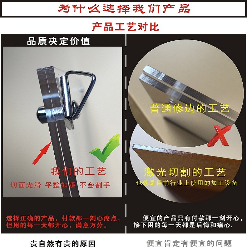 亚克力相框摆台透明水晶框挂墙12寸A3营业执照A4证书奖状裱框定制-图0